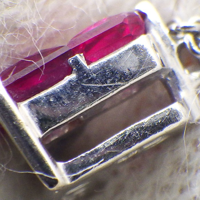 スタージュエリー STAR JEWELRY ネックレス ミステリアスハート 3ポイント プリンセスカット ルビー 計0.25ct K18WG 【中古】