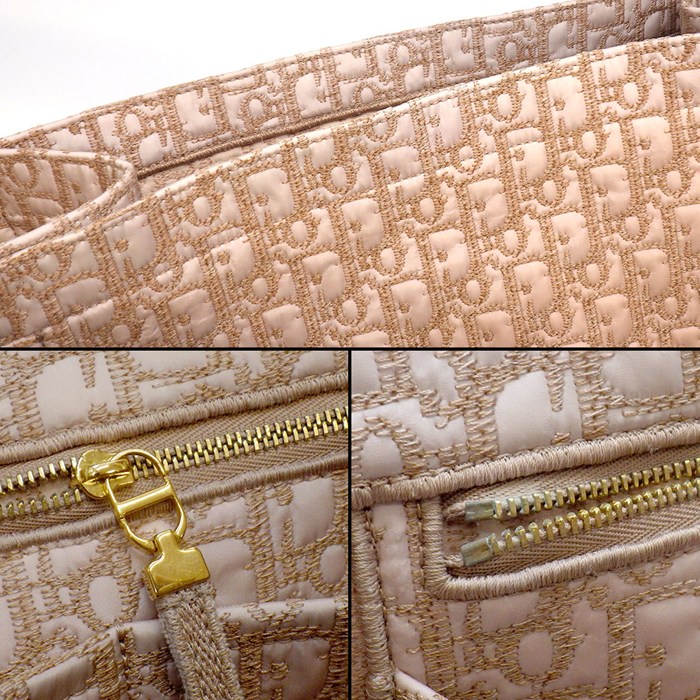 ディオール Dior トートバッグ ブックトート ミディアム 50-MA-0290 ピンク メッシュキャンバス エンブロイダリーキャンバス 【中古】