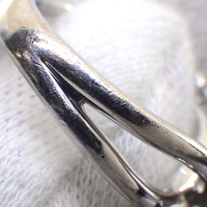 ミキモト MIKIMOTO リング リーフモチーフ アコヤ真珠 7.5mm珠 ダイヤモンド K18WG 11号 【中古】