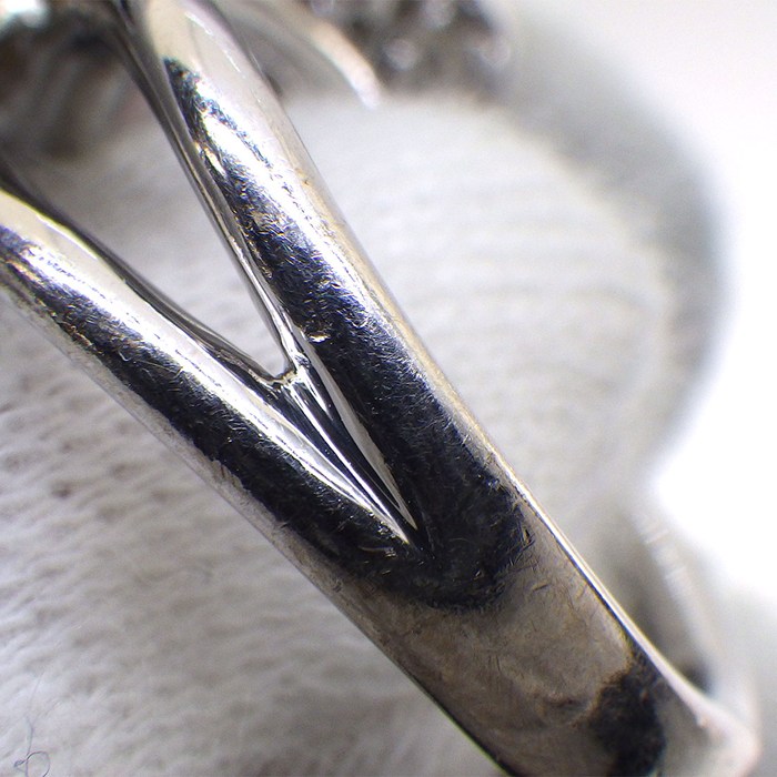 ミキモト MIKIMOTO リング リーフモチーフ アコヤ真珠 7.5mm珠 ダイヤモンド K18WG 11号 【中古】