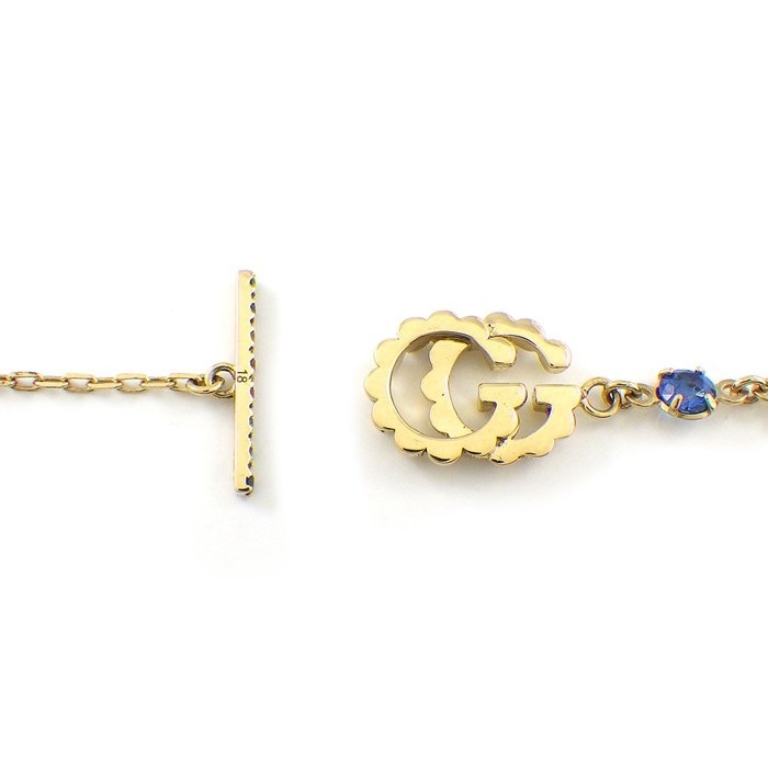 GUCCI グッチ GGランニング カラーストーン ブレスレット 750YG