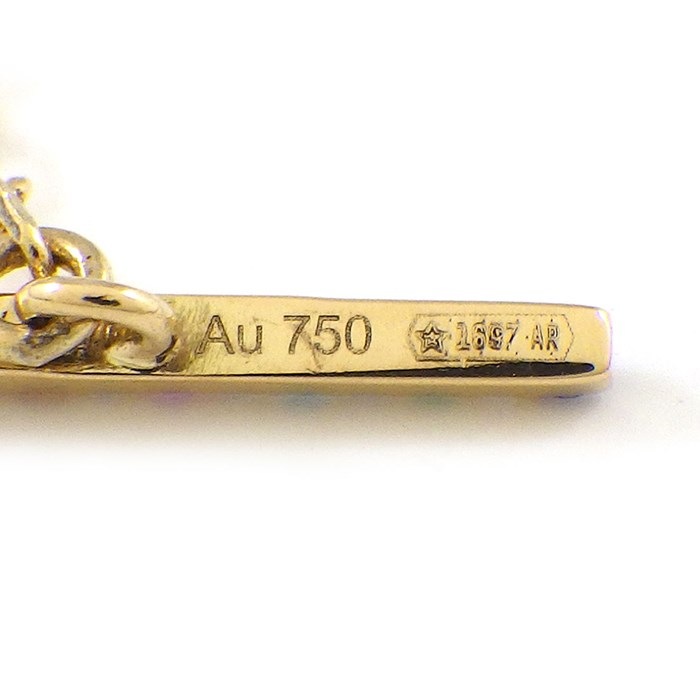 GUCCI グッチ GGランニング カラーストーン ブレスレット 750YG