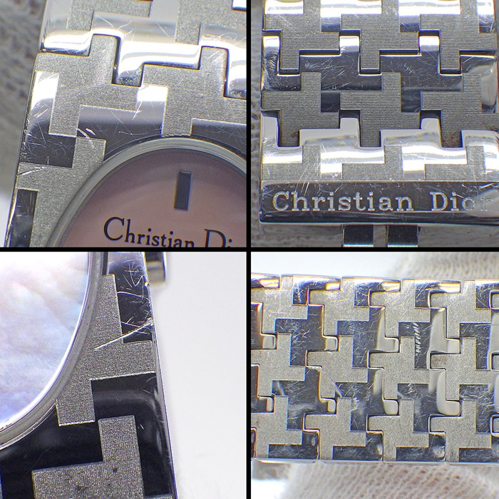 クリスチャンディオール Christian Dior 腕時計 ミスディオール D70-100 オーバル ピンクシェル文字盤 SS クオーツアナログ 【中古】