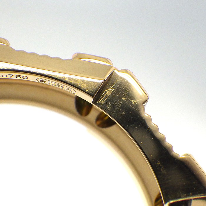 グッチ GUCCI リング リンクトゥラブ 14ポイント バゲットカット グリーン トルマリン K18YG 9.5号 / #10 【中古】