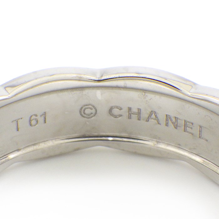 シャネル CHANEL リング ココクラッシュ ミディアム J10865 マトラッセ キルティング 31ポイント ダイヤモンド 計0.18ct K18WG 20.5号 / #61 【中古】