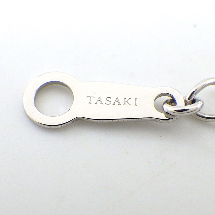 タサキ 田崎真珠 TASAKI ネックレス 1ポイント パール 7.0mm珠 1ポイント ダイヤモンド K18WG 【中古】