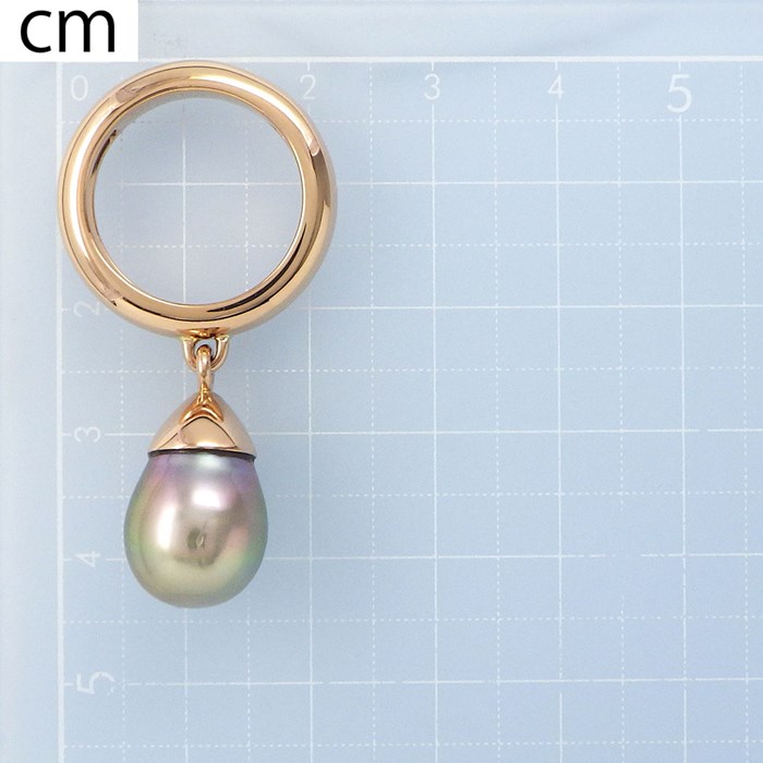 クリスチャンディオール Christian Dior リング ドロップ スウィング 大粒 バロック パール K18PG 12号 / #52 【中古】