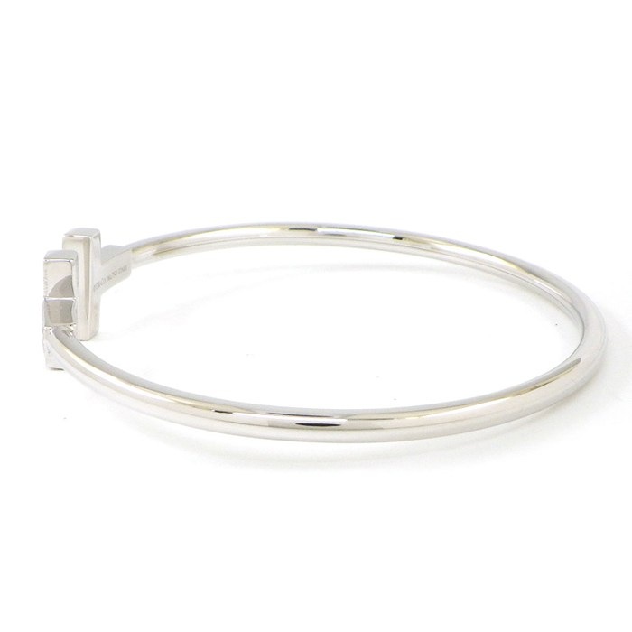 ティファニー Tiffany & Co. バングル Tワイヤー ミディアム 60010750 ダイヤモンド 計0.24ct K18WG / #S 【中古】