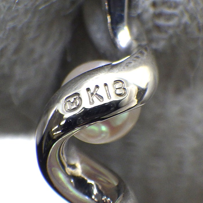 ミキモト MIKIMOTO ネックレス ツイスト 2ポイント パール 3.0/4.5mm珠 K18WG 【中古】