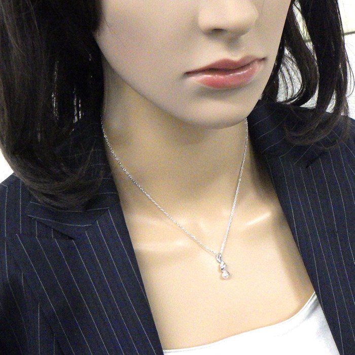 ミキモト MIKIMOTO ネックレス ツイスト 2ポイント パール 3.0/4.5mm珠 K18WG 【中古】