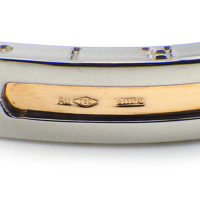 ブルガリ BVLGARI バングル B-zero1 ビーゼロワン オープン ロゴ 2カラー K18YG SS / #sm 【中古】