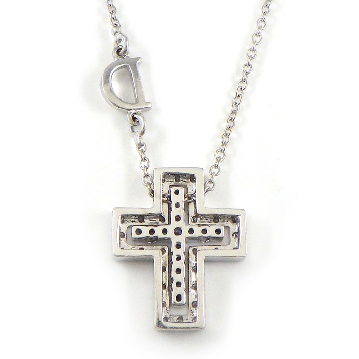 ダミアーニ DAMIANI ネックレス ベルエ ポック XXS 20083507 クロス パヴェ ダイヤモンド 計0.17ct K18WG 【箱・保付き】 【中古】