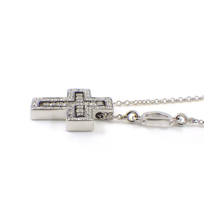 ダミアーニ DAMIANI ネックレス ベルエ ポック XXS 20083507 クロス パヴェ ダイヤモンド 計0.17ct K18WG 【箱・保付き】 【中古】