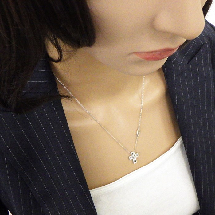 ダミアーニ DAMIANI ネックレス ベルエ ポック XXS 20083507 クロス パヴェ ダイヤモンド 計0.17ct K18WG 【箱・保付き】 【中古】