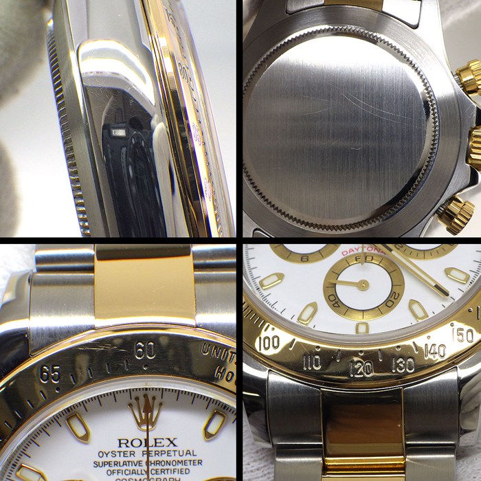 ロレックス Rolex 腕時計 コスモグラフ デイトナ 116523 Z番 2006年製 ホワイト文字盤 クロノグラフ タキメーター スモールセコンド K18YG SS 自動巻き 【箱・保付き】 【中古】
