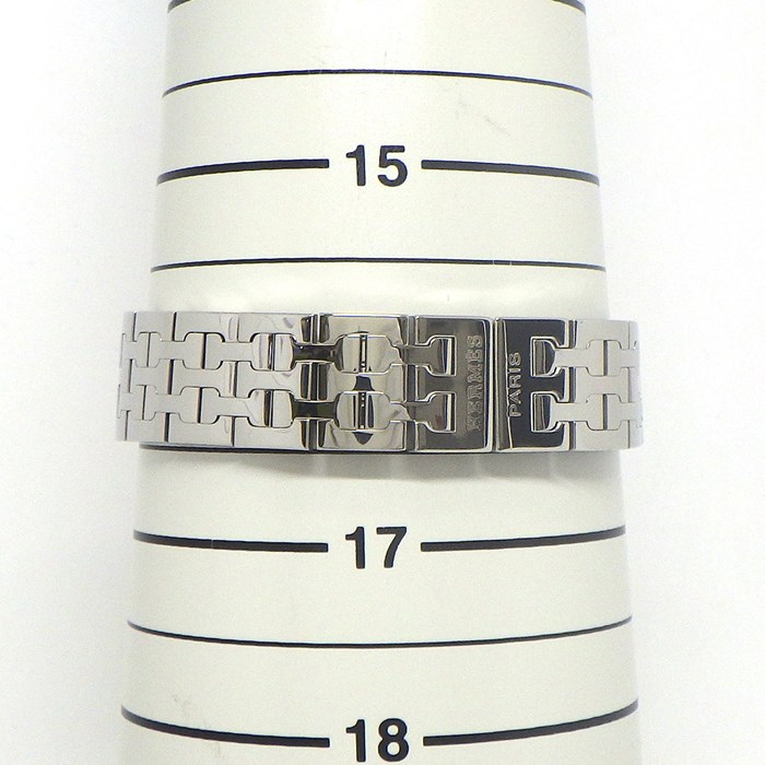 エルメス HERMES 腕時計 Hウォッチ PM HH1.210 スモール スクエア オレンジ文字盤 SS クオーツアナログ 【中古】