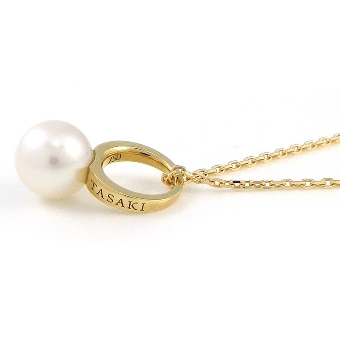 タサキ 田崎真珠 TASAKI ネックレス ベビーリング パール 5.5mm珠 K18YG 【中古】