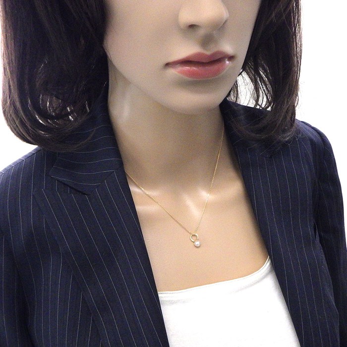 タサキ 田崎真珠 TASAKI ネックレス ベビーリング パール 5.5mm珠 K18YG 【中古】