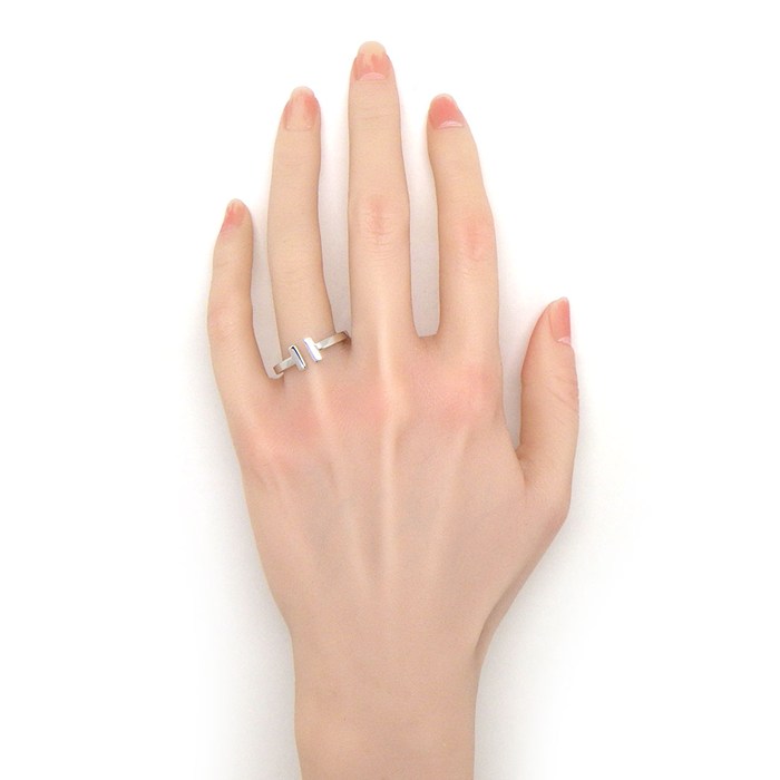 ティファニー Tiffany & Co. リング Tスクエア K18WG 20号 【中古】