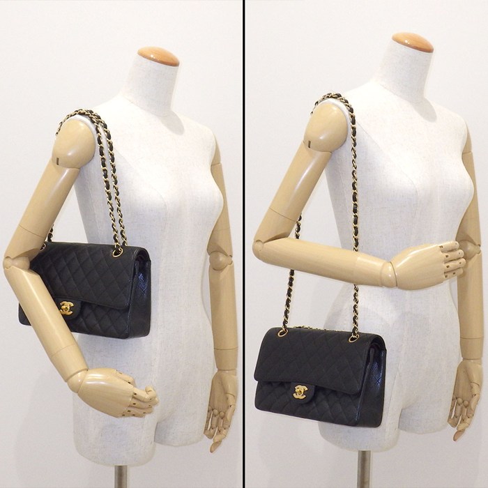 シャネル CHANEL ショルダーバッグ マトラッセ25 11.12 クラシック ハンドバッグ A01112 2013年 ブラック キャビアスキン 【中古】