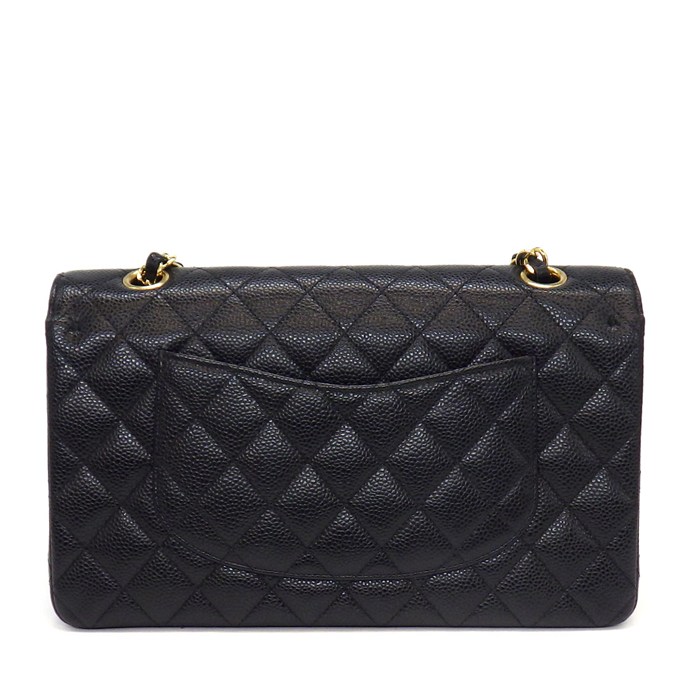 シャネル CHANEL ショルダーバッグ マトラッセ25 11.12 クラシック ハンドバッグ A01112 2013年 ブラック キャビアスキン 【中古】