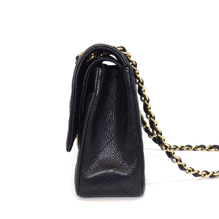 シャネル CHANEL ショルダーバッグ マトラッセ25 11.12 クラシック ハンドバッグ A01112 2013年 ブラック キャビアスキン 【中古】
