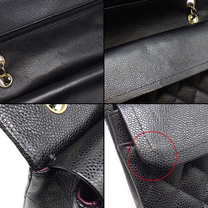 シャネル CHANEL ショルダーバッグ マトラッセ25 11.12 クラシック ハンドバッグ A01112 2013年 ブラック キャビアスキン 【中古】
