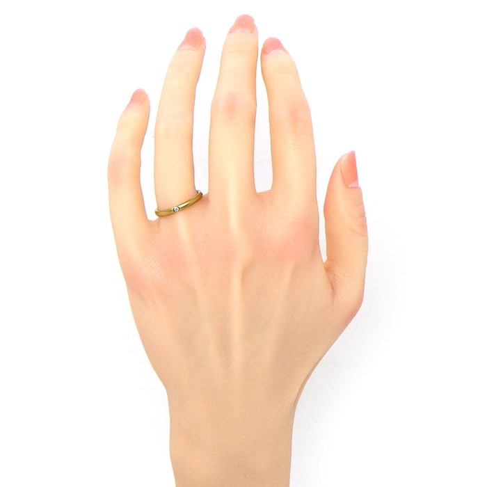 ポメラート Pomellato リング ルッチョレ サンドブラスト 1ポイント ダイヤモンド K18YG 12.5号 【中古】