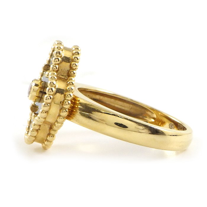 ヴァンクリーフ＆アーペル Van Cleef & Arpels リング ヴィンテージ アルハンブラ VCARA41000 オニキス 1ポイント ダイヤモンド K18YG 10号 / #50 【中古】
