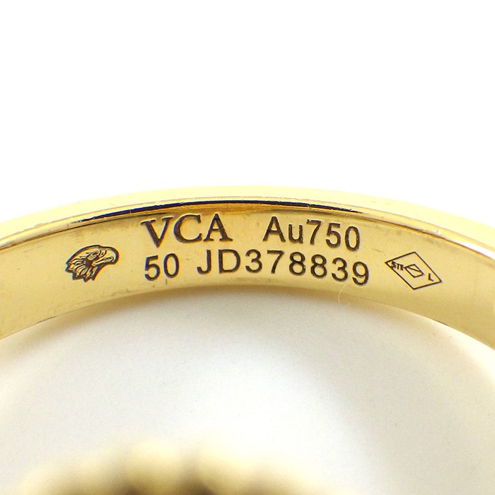 ヴァンクリーフ＆アーペル Van Cleef & Arpels リング ヴィンテージ アルハンブラ VCARA41000 オニキス 1ポイント ダイヤモンド K18YG 10号 / #50 【中古】