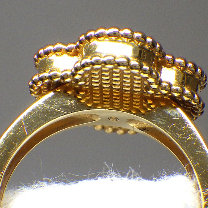 ヴァンクリーフ＆アーペル Van Cleef & Arpels リング ヴィンテージ アルハンブラ VCARA41000 オニキス 1ポイント ダイヤモンド K18YG 10号 / #50 【中古】