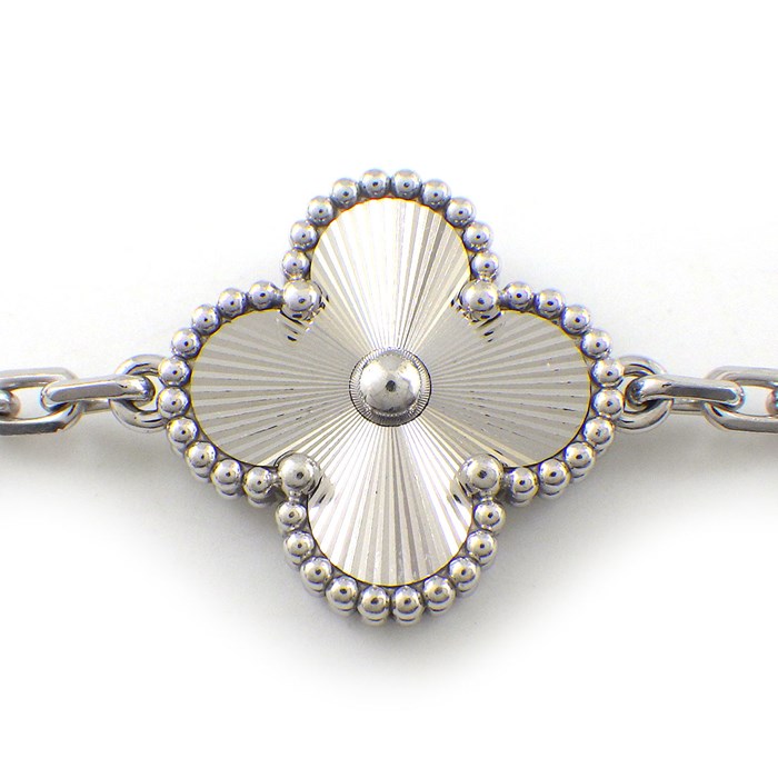 ヴァンクリーフ＆アーペル Van Cleef & Arpels ブレスレット ヴィンテージ アルハンブラ 5モチーフ VCARP9XE00 ギョーシェ K18WG 【箱・保付き】 【中古】