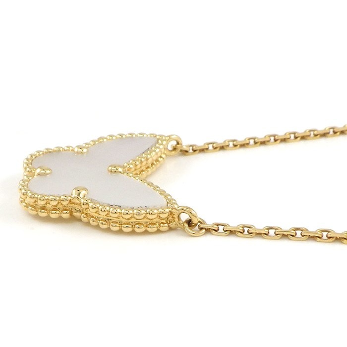 ヴァンクリーフ&アーペル Van Cleef & Arpels ネックレス ラッキー アルハンブラ VCARD99500 パピヨン ホワイト シェル K18YG 【中古】