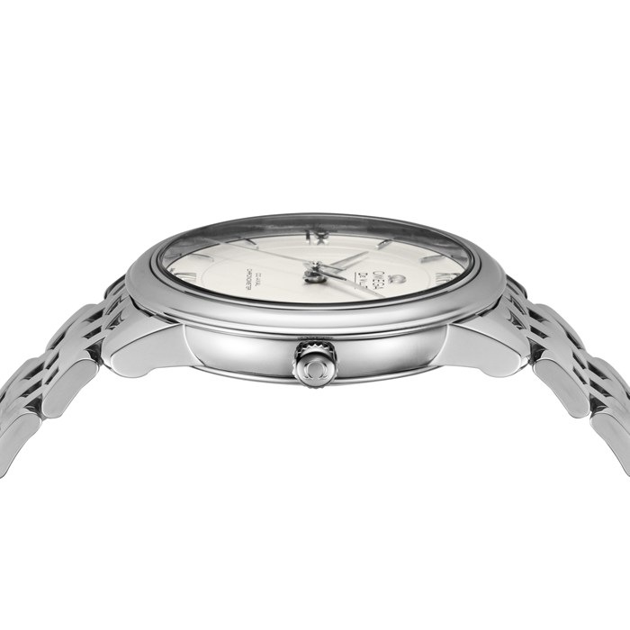 【新品・2年保証】オメガ OMEGA 腕時計 デ・ヴィル プレステージ コーアクシャル 424.10.37.20.02.001 シルバー文字盤 デイト クロノメーター SS 自動巻き 【箱・保付き】