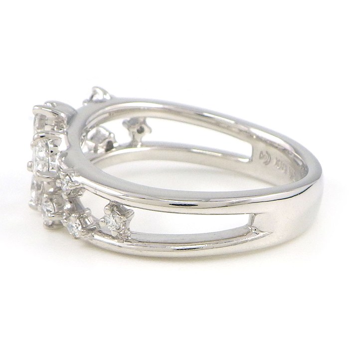 タサキ 田崎真珠 TASAKI リング 2ロウ マルチカット マーキスカット ハートシェイプ ダイヤモンド 計0.52ct K18WG 11.5号 【中古】