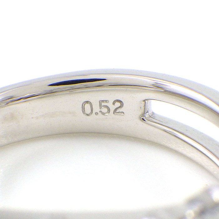 タサキ 田崎真珠 TASAKI リング 2ロウ マルチカット マーキスカット ハートシェイプ ダイヤモンド 計0.52ct K18WG 11.5号 【中古】