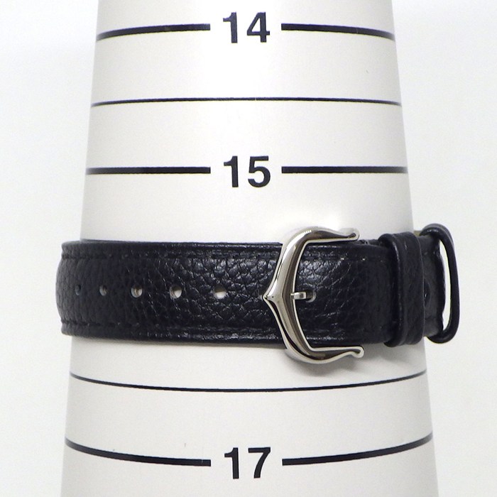 カルティエ Cartier 腕時計 タンク マスト SM WSTA0042 レクタンギュラー シルバー文字盤 SS ブラック グレインド カーフレザーベルト クオーツアナログ 【箱・保付き】 【中古】