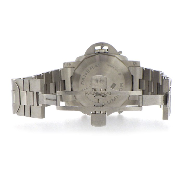 パネライ PANERAI 腕時計 ルミノール クロノ PAM01110 ブルー文字盤 クロノグラフ タキメーター 夜光インデックス スモールセコンド SS 自動巻き 【箱・保付き】 【中古】