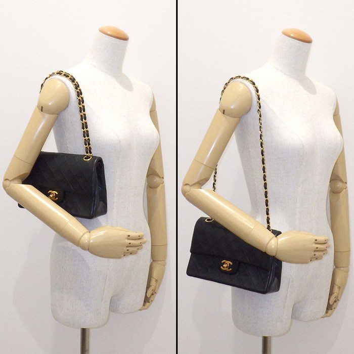 シャネル CHANEL ショルダーバッグ マトラッセ23 クラシック スモール ハンドバッグ A01113 1990年代 ブラック ボルドー ラムスキン 【中古】