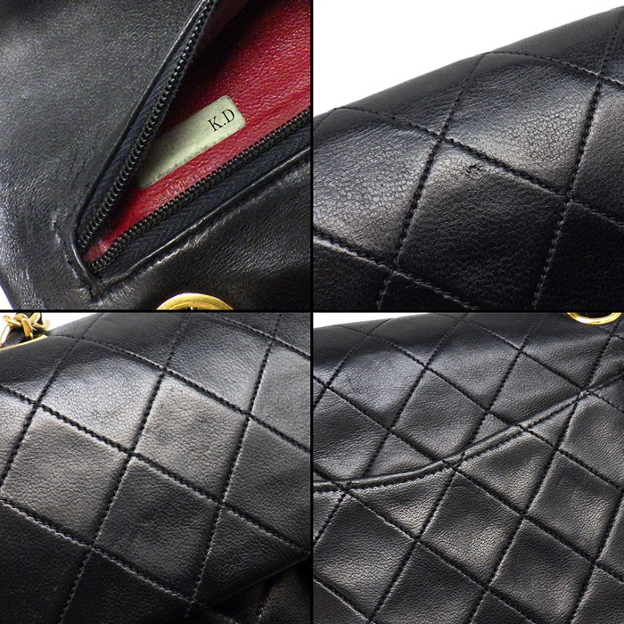 シャネル CHANEL ショルダーバッグ マトラッセ23 クラシック スモール ハンドバッグ A01113 1990年代 ブラック ボルドー ラムスキン 【中古】