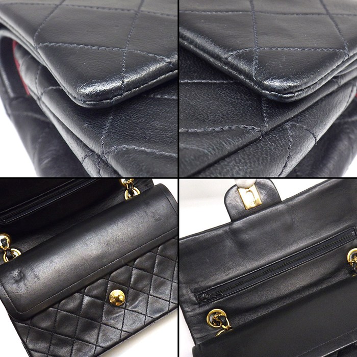 シャネル CHANEL ショルダーバッグ マトラッセ23 クラシック スモール ハンドバッグ A01113 1990年代 ブラック ボルドー ラムスキン 【中古】