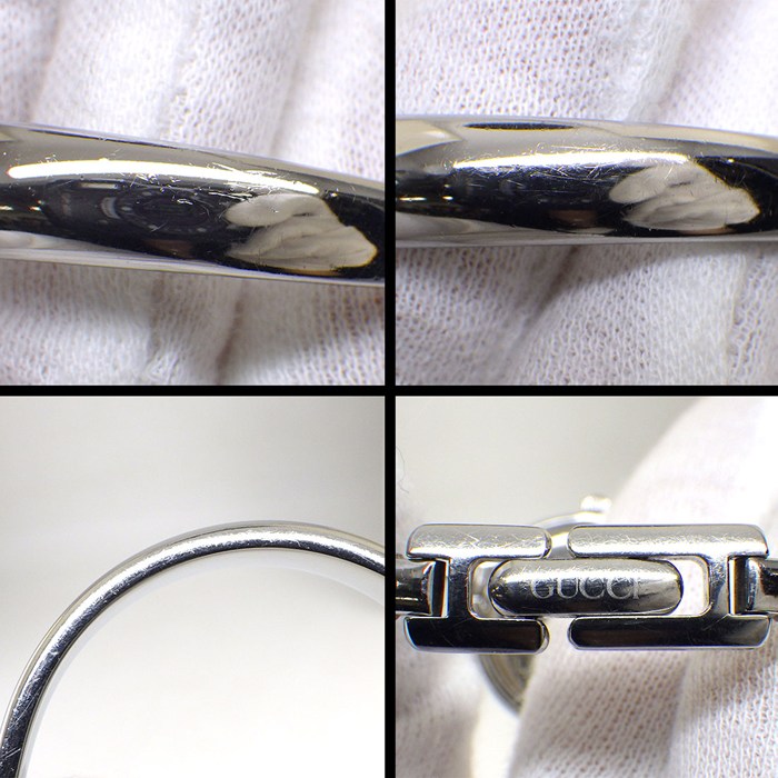 グッチ GUCCI 腕時計 バングルウォッチ ラウンド 1400L ピンクシェル文字盤 SS クオーツアナログ 【中古】