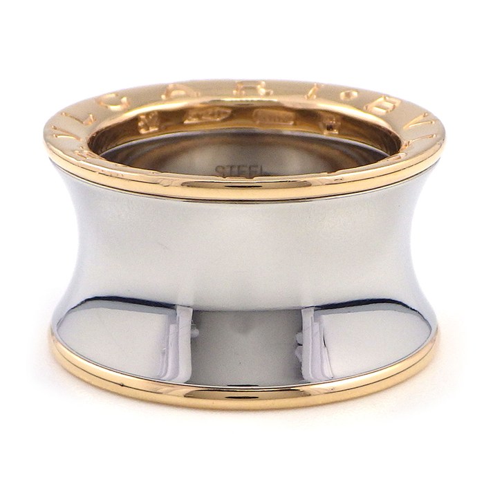 ブルガリ BVLGARI リング B-zero1 ビーゼロワン アニッシュカープア コラボ ロゴ ワイド K18PG SS 11号 / #52 【中古】