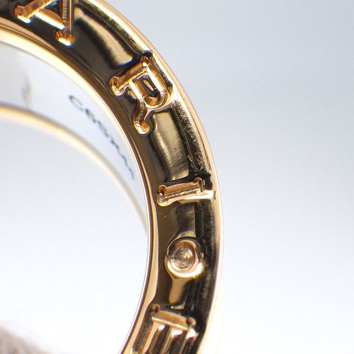 ブルガリ BVLGARI リング B-zero1 ビーゼロワン アニッシュカープア コラボ ロゴ ワイド K18PG SS 11号 / #52 【中古】