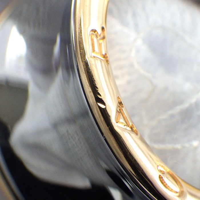 ブルガリ BVLGARI リング B-zero1 ビーゼロワン アニッシュカープア コラボ ロゴ ワイド K18PG SS 11号 / #52 【中古】