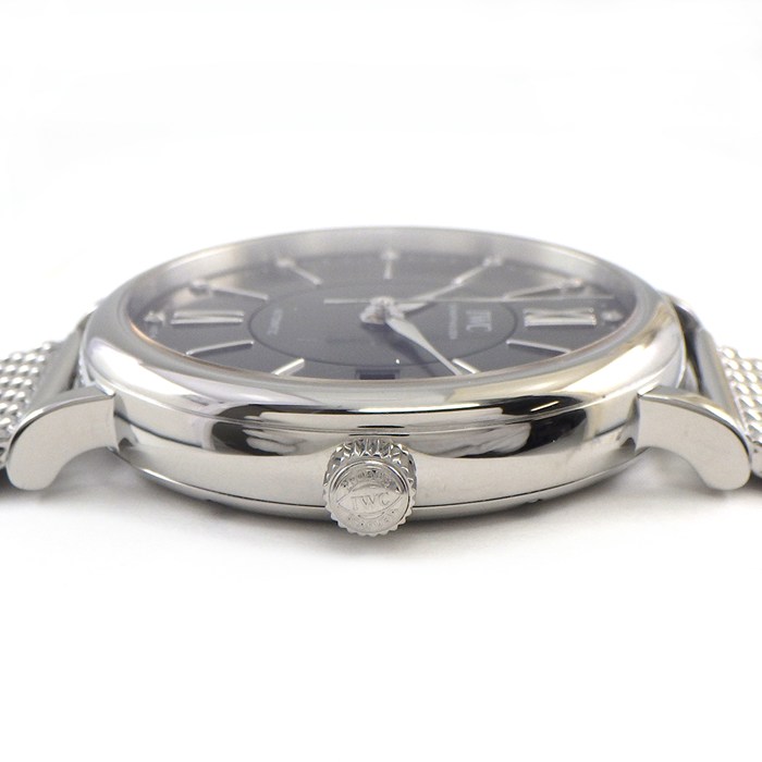 IWC 腕時計 ポートフィノ IW458110 12ポイント ダイヤインデックス サンレイ グレー文字盤 デイト SS 自動巻き 【中古】