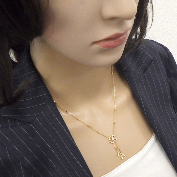 ブルガリ BVLGARI ネックレス フィオレヴァー 357137 フラワー スウィング ドロップ ダイヤモンド 計0.19ct K18PG 【中古】