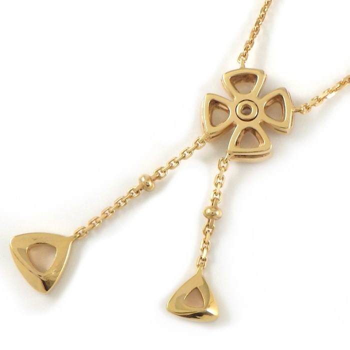 ブルガリ BVLGARI ネックレス フィオレヴァー 357137 フラワー スウィング ドロップ ダイヤモンド 計0.19ct K18PG 【中古】