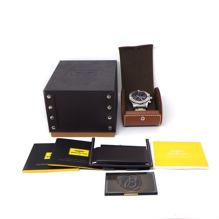 ブライトリング Breitling 腕時計 スーパーアベンジャー2 A1337111/BC28 カレンダー クロノグラフ スモールセコンド 夜光針 ブラック 文字盤 SS 自動巻き 【箱・保付き】 【中古】