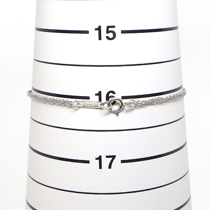 ティファニー Tiffany & Co. ブレスレット ソリティア ダブルチェーン 1ポイント ダイヤモンド 0.17ct PT950 【中古】